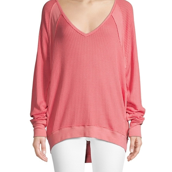 COPY - NWT FREE PEOPLE Orange Prairie Rose Thermal TOP - Picture 2 of 5
